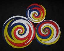 3 Piece African Zulu Telephone Wire Bowl Basket Set - Primary Colors