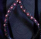 Hand Beaded Brazilian Havaianas Black Flip Flops - 43/44 (Black14)