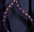 Hand Beaded Brazilian Havaianas Black Flip Flops - 43/44 (Black14)