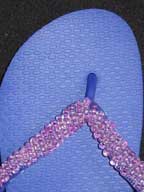 Hand Beaded Brazilian Havaianas Blue Flip Flops - 41/42 - US 10/11 (Blue31)