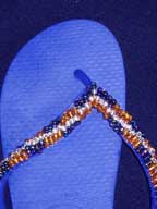 Hand Beaded Brazilian Havaianas Blue Flip Flops - 43/44  (Blue33)