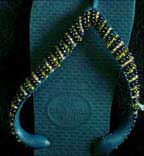 Hand Beaded Brazilian Havaianas Teal Flip Flops - 43/44 (Teal22)