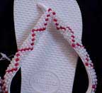 Hand Beaded Brazilian Havaianas White Flip Flops - 43/44 (White17)