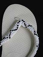 Hand Beaded Brazilian Havaianas White Flip Flops - 43/44 (White30)