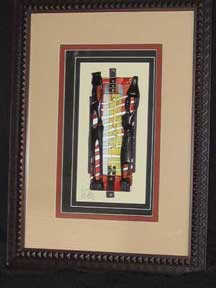 Framed African Art - Carved African Ethnic Male & Female Figures