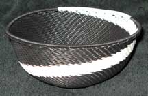 African Zulu Medium Telephone Wire Bowl/Basket (605mtwb4)