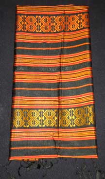 Handmade North Thai Hill Tribe Scarf - Reds/Black/Gold/Oranges