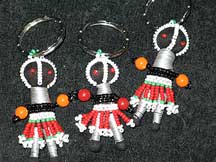Handbeaded African Zulu Ndebele Mini Dolls - Set #5