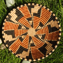Hand Coiled African Rwanda Basket - Spinning Wheel