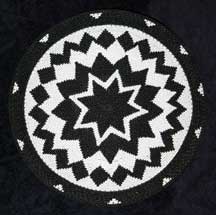 African Zulu Telephone Wire Charger/Basket/Tray - Black/White #4