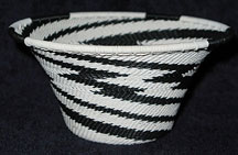 Medium African Zulu Telephone Wire Cone Basket/Bowl  - Electric