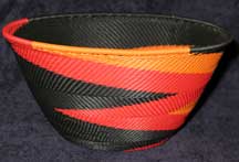 Large Deep Africa Zulu Telephone Wire Basket - Dancing Flames