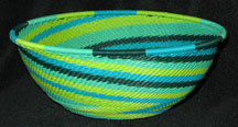 Medium African Zulu Telephone Wire Basket/Bowl - Spring Swirl