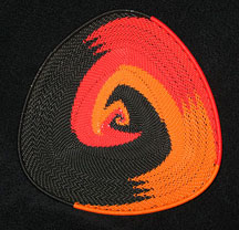 African Zulu Telephone Wire Basket Triangle Plate - Lava