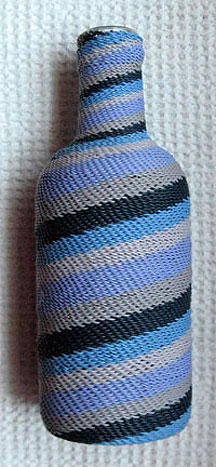African Zulu Telephone Wire Covered Recycled Bottle - Grays #2