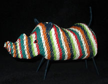 African Zulu Telephone Wire Animal Basket - Blue Ear Rhino