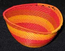 African Zulu Triangle Telephone Wire Basket - Sunshine