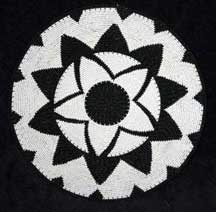 African Zulu Telephone Wire Plate/Basket - Black & White Geometric