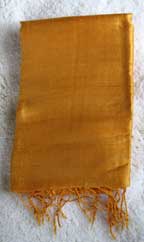 Handmade Thai Raw Silk Bright Golden Shawl