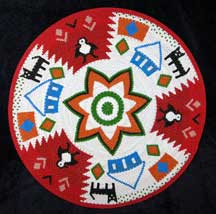 African Zulu Telephone Wire Plate/Basket - Birds, Animals & Huts