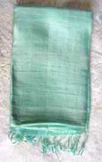 Handmade Thai Raw Pale Mint Green Shawl