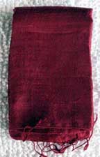 Handmade Thai Raw Silk Burgundy Shawl