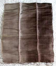 Handmade Two Tone Thai Silk Scarf - Smokey Browns