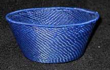 SALE! - Small African Zulu Telephone Wire Basket/Bowl - Blue