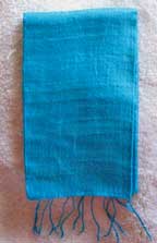 Thai Handmade Raw Silk Bright Teal Scarf