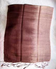 Two Tone Handmade Raw Silk Scarf - Shades of Chocolate