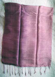 Two Tone Handmade Raw Silk Scarf - Shades of Lavender