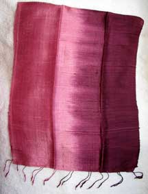 Two Tone Handmade Raw Silk Scarf - Rose Wine