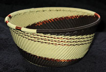 Small African Zulu Telephone Wire Basket/Bowl - Desert Sands