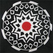 African Zulu Telephone Wire Plate/Basket - Snowflake