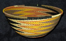 Large African Zulu Telephone Wire Basket/Bowl - Earth Tones #3