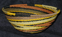 Medium African Zulu Telephone Wire Basket/Bowl  - Earth Tones #3