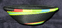 Medium African Zulu Telephone Wire Basket/Bowl  - Citrus Swirl