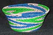 Small African Zulu Telephone Wire Bowl Basket (805wstwb4)