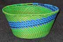 Small African Zulu Telephone Wire Bowl Basket (805wstwb7)