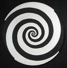 Large African Zulu Telephone Wire Basket/Platter - Black/White Perfect Swirl