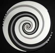 Extra Large African Zulu Telephone Wire Basket/Platter - Black/White Fantasy