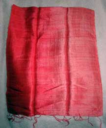 Two Tone Raw Thai Silk Scarf - Valentine Red/Pink
