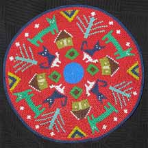 African Zulu Telephone Wire Plate/Basket - Blue Cats