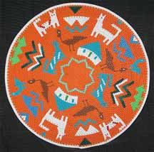 African Zulu Telephone Wire Plate/Basket - Orange Fantasy