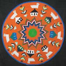 African Zulu Telephone Wire Plate/Basket - Ducks on Parade