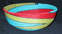 Medium African Zulu Telephone Wire Basket/Bowl - Unusual Dance