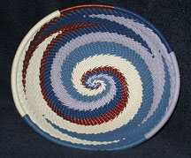 OVAL African Zulu Telephone Wire Basket/Bowl - Blue Cream