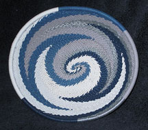 OVAL African Zulu Telephone Wire Basket/Bowl - Frosty Blues