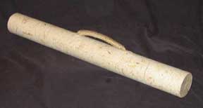 Thai Handmade SAA Paper Art Tube/Carrier - Beige with Natural Fibers