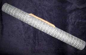 Handmade Thai SAA Paper Art Tube/Carrier - Grey Block Print